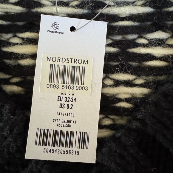 Topshop Black and White oversized  V-Neck Sweater-NWT! - Picture 8 of 8